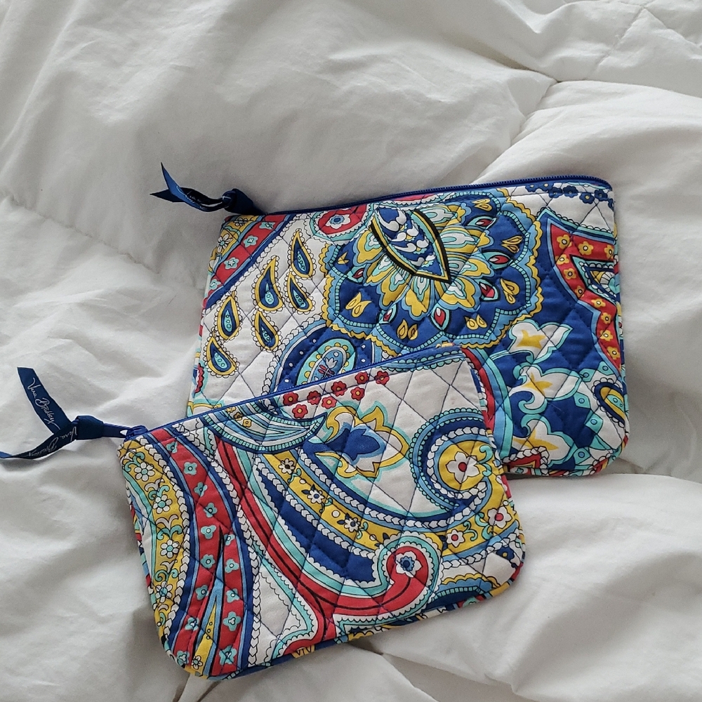 Vera Bradley Paisley Quilted Cosmetic Bag Set